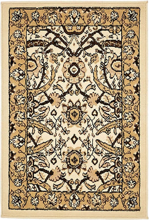 Ivory 2' x 3' 1 Espahan Rectangle Area Rug 100% Polypropylene Stain Resistant Carpet With Cotton Backing Vivid Colorful Traditional Interior Design for Sale at Rug Engine