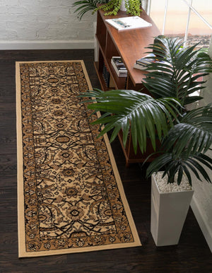 Ivory 2' 7 x 10' Espahan Runner Area Rug 100% Polypropylene Stain Resistant Carpet With Cotton Backing Vivid Colorful Traditional Interior Design for Sale at Rug Engine