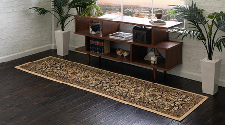 Ivory 2' 7 x 10' Espahan Runner Area Rug 100% Polypropylene Stain Resistant Carpet With Cotton Backing Vivid Colorful Traditional Interior Design for Sale at Rug Engine