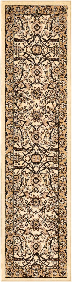 Ivory 2' x 8' 2 Espahan Runner Area Rug 100% Polypropylene Stain Resistant Carpet With Cotton Backing Vivid Colorful Traditional Interior Design for Sale at Rug Engine