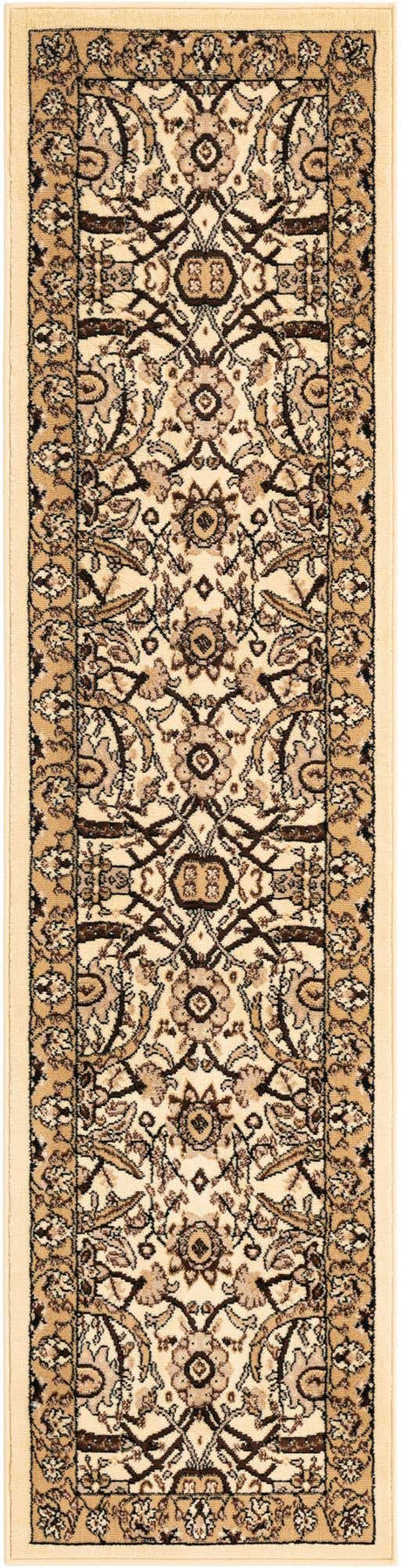 Ivory 2' x 8' 2 Espahan Runner Area Rug 100% Polypropylene Stain Resistant Carpet With Cotton Backing Vivid Colorful Traditional Interior Design for Sale at Rug Engine
