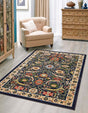 Navy Blue 7' 10 x 10' Espahan Rectangle Area Rug 100% Polypropylene Stain Resistant Carpet With Cotton Backing Vivid Colorful Traditional Interior Design for Sale at Rug Engine
