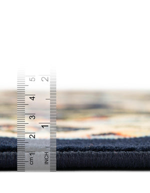 Navy Blue 6' 1 x 9' Espahan Rectangle Area Rug 100% Polypropylene Stain Resistant Carpet With Cotton Backing Vivid Colorful Traditional Interior Design for Sale at Rug Engine