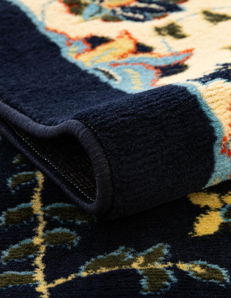 Navy Blue 2' x 3' 1 Espahan Rectangle Area Rug 100% Polypropylene Stain Resistant Carpet With Cotton Backing Vivid Colorful Traditional Interior Design for Sale at Rug Engine