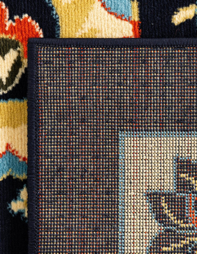 Navy Blue 6' 1 x 9' Espahan Rectangle Area Rug 100% Polypropylene Stain Resistant Carpet With Cotton Backing Vivid Colorful Traditional Interior Design for Sale at Rug Engine