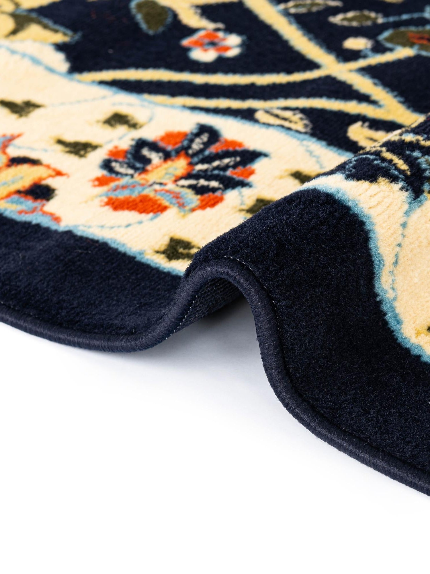 Navy Blue 5' 3 x 8' Espahan Rectangle Area Rug 100% Polypropylene Stain Resistant Carpet With Cotton Backing Vivid Colorful Traditional Interior Design for Sale at Rug Engine