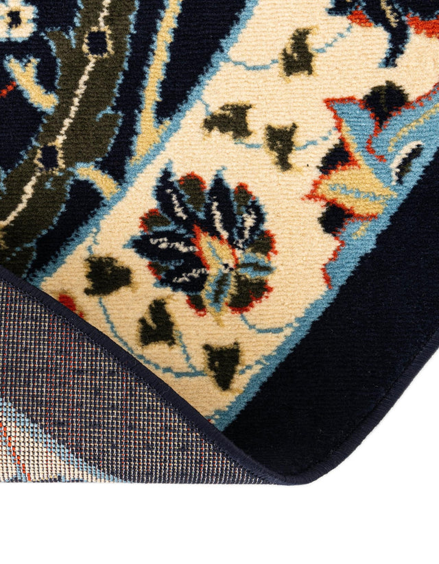 Navy Blue 7' 10 x 7' 10 Espahan Round Area Rug 100% Polypropylene Stain Resistant Carpet With Cotton Backing Vivid Colorful Traditional Interior Design for Sale at Rug Engine