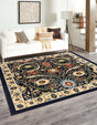 Navy Blue 7' 10 x 7' 10 Espahan Square Area Rug 100% Polypropylene Stain Resistant Carpet With Cotton Backing Vivid Colorful Traditional Interior Design for Sale at Rug Engine