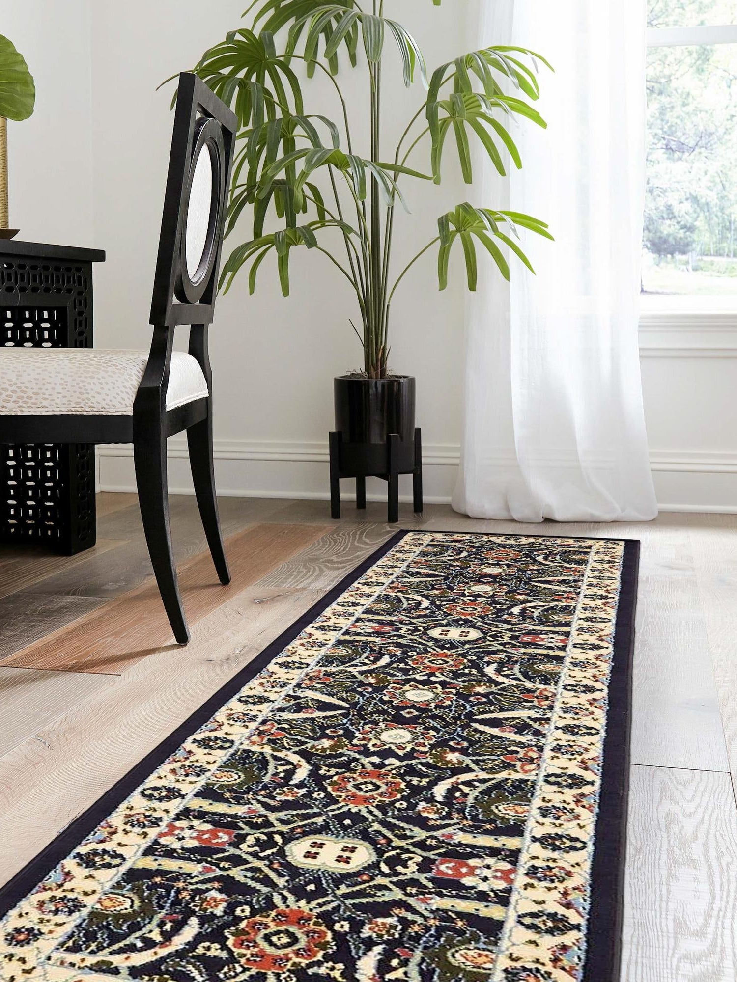 Navy Blue 2' x 8' 2 Espahan Runner Area Rug 100% Polypropylene Stain Resistant Carpet With Cotton Backing Vivid Colorful Traditional Interior Design for Sale at Rug Engine