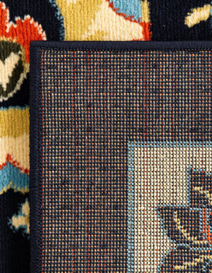 Navy Blue 2' 7 x 10' Espahan Runner Area Rug 100% Polypropylene Stain Resistant Carpet With Cotton Backing Vivid Colorful Traditional Interior Design for Sale at Rug Engine