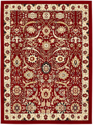 Red 10' x 13' 1 Espahan Rectangle Area Rug 100% Polypropylene Stain Resistant Carpet With Cotton Backing Vivid Colorful Traditional Interior Design for Sale at Rug Engine