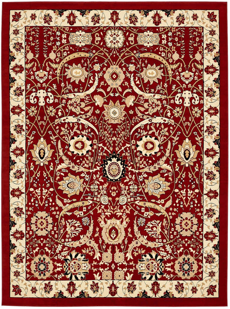Red 10' x 13' 1 Espahan Rectangle Area Rug 100% Polypropylene Stain Resistant Carpet With Cotton Backing Vivid Colorful Traditional Interior Design for Sale at Rug Engine