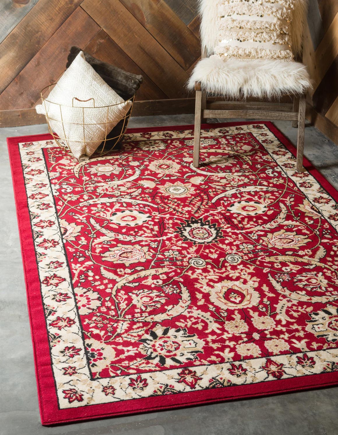 Red 10' x 13' 1 Espahan Rectangle Area Rug 100% Polypropylene Stain Resistant Carpet With Cotton Backing Vivid Colorful Traditional Interior Design for Sale at Rug Engine