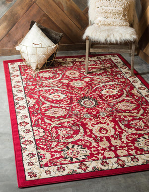 Red 10' x 13' 1 Espahan Rectangle Area Rug 100% Polypropylene Stain Resistant Carpet With Cotton Backing Vivid Colorful Traditional Interior Design for Sale at Rug Engine