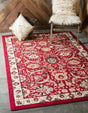 Red 4' 1 x 6' 1 Espahan Rectangle Area Rug 100% Polypropylene Stain Resistant Carpet With Cotton Backing Vivid Colorful Traditional Interior Design for Sale at Rug Engine