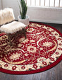 Red 7' 10 x 7' 10 Espahan Round Area Rug 100% Polypropylene Stain Resistant Carpet With Cotton Backing Vivid Colorful Traditional Interior Design for Sale at Rug Engine