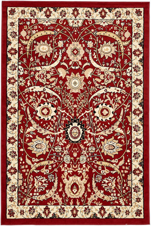 Red 6' 1 x 9' Espahan Rectangle Area Rug 100% Polypropylene Stain Resistant Carpet With Cotton Backing Vivid Colorful Traditional Interior Design for Sale at Rug Engine