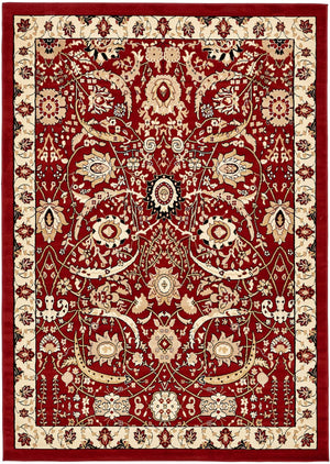 Red 7' 1 x 10' Espahan Rectangle Area Rug 100% Polypropylene Stain Resistant Carpet With Cotton Backing Vivid Colorful Traditional Interior Design for Sale at Rug Engine