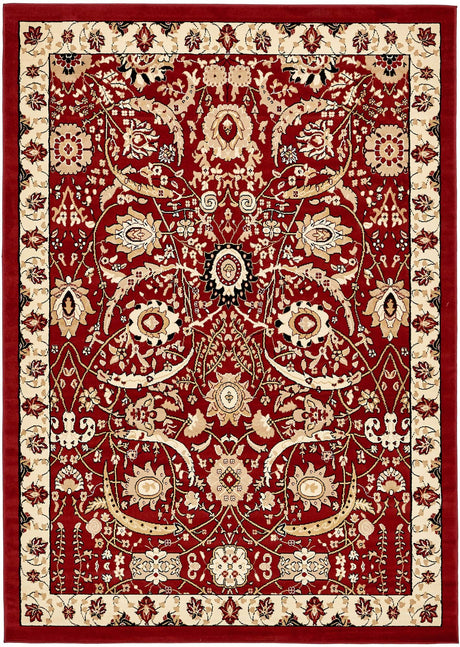 Red 7' 1 x 10' Espahan Rectangle Area Rug 100% Polypropylene Stain Resistant Carpet With Cotton Backing Vivid Colorful Traditional Interior Design for Sale at Rug Engine