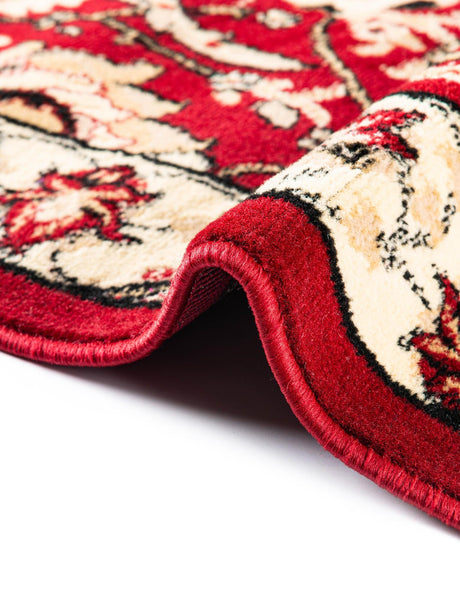 Red 7' 10 x 7' 10 Espahan Square Area Rug 100% Polypropylene Stain Resistant Carpet With Cotton Backing Vivid Colorful Traditional Interior Design for Sale at Rug Engine