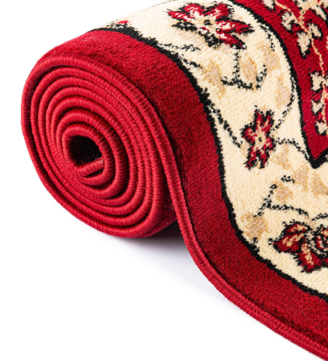 Red 7' 10 x 7' 10 Espahan Square Area Rug 100% Polypropylene Stain Resistant Carpet With Cotton Backing Vivid Colorful Traditional Interior Design for Sale at Rug Engine