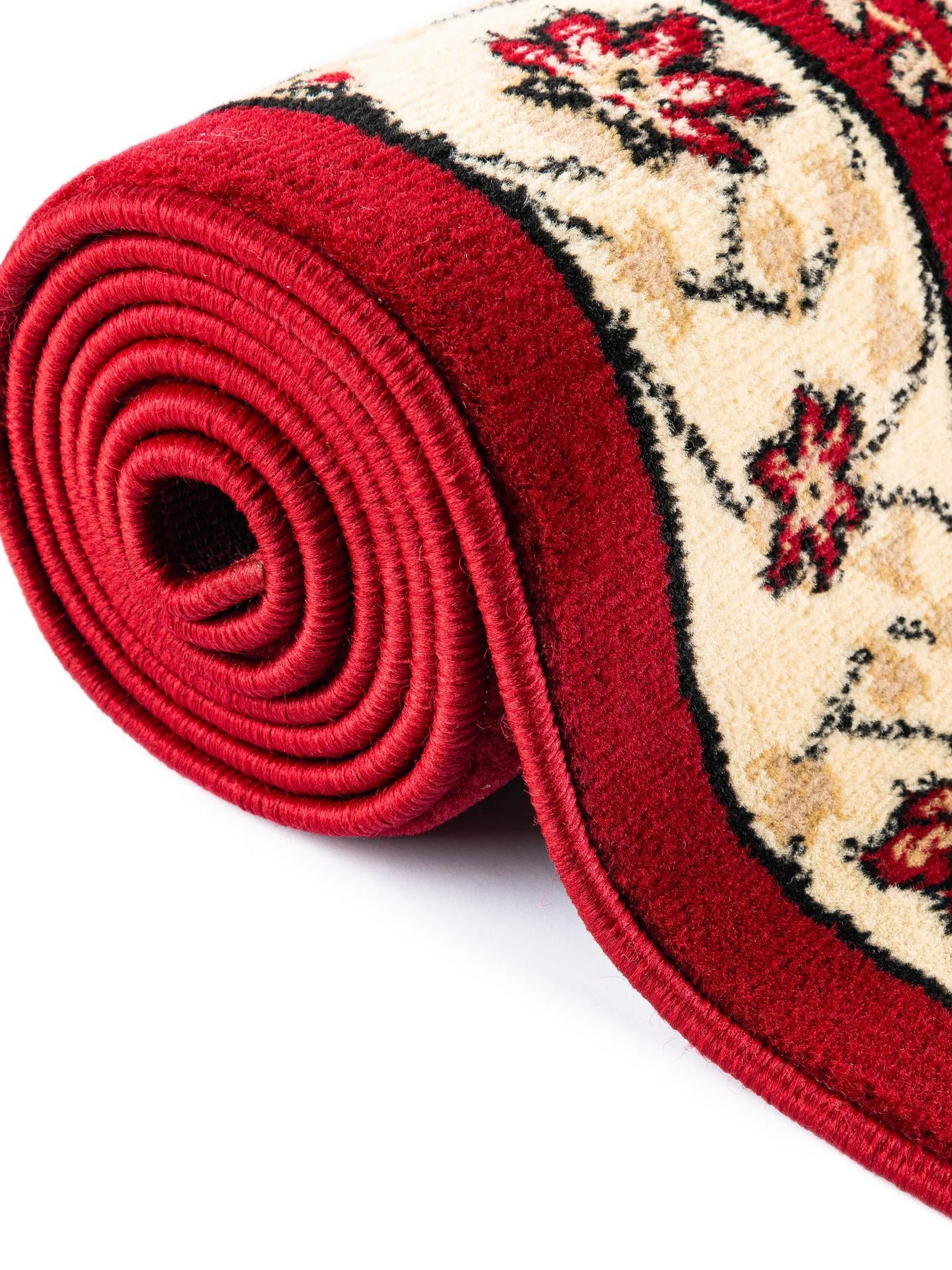 Red 2' x 8' 2 Espahan Runner Area Rug 100% Polypropylene Stain Resistant Carpet With Cotton Backing Vivid Colorful Traditional Interior Design for Sale at Rug Engine
