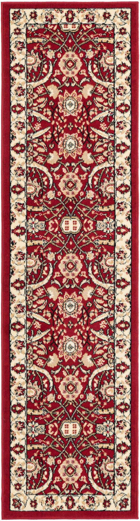 Red 2' x 8' 2 Espahan Runner Area Rug 100% Polypropylene Stain Resistant Carpet With Cotton Backing Vivid Colorful Traditional Interior Design for Sale at Rug Engine