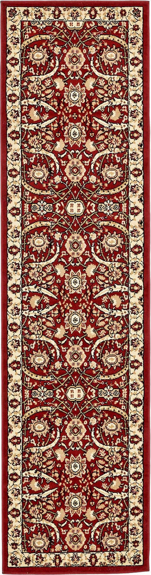 Red 2' 7 x 10' Espahan Runner Area Rug 100% Polypropylene Stain Resistant Carpet With Cotton Backing Vivid Colorful Traditional Interior Design for Sale at Rug Engine