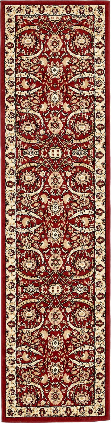 Red 2' 7 x 10' Espahan Runner Area Rug 100% Polypropylene Stain Resistant Carpet With Cotton Backing Vivid Colorful Traditional Interior Design for Sale at Rug Engine