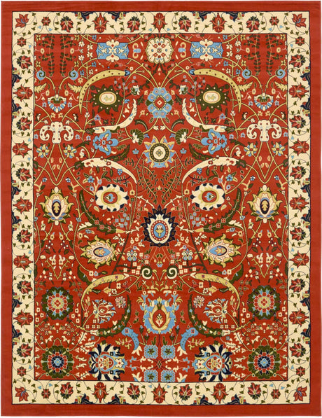 Terracotta 10' x 13' 1 Espahan Rectangle Area Rug 100% Polypropylene Stain Resistant Carpet With Cotton Backing Vivid Colorful Traditional Interior Design for Sale at Rug Engine
