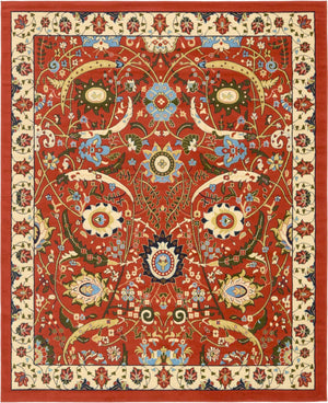 Terracotta 7' 10 x 10' Espahan Rectangle Area Rug 100% Polypropylene Stain Resistant Carpet With Cotton Backing Vivid Colorful Traditional Interior Design for Sale at Rug Engine
