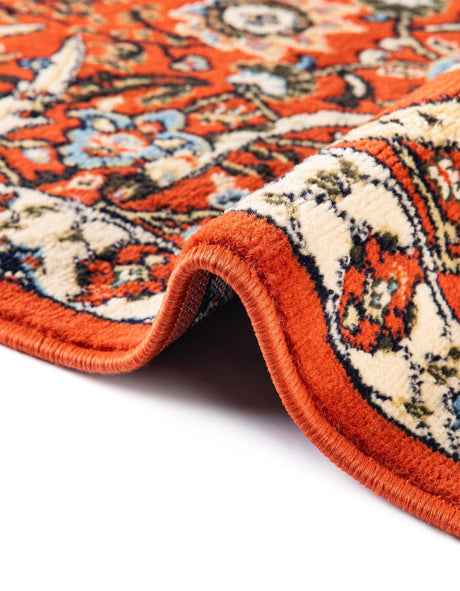 Terracotta 9' x 12' Espahan Rectangle Area Rug 100% Polypropylene Stain Resistant Carpet With Cotton Backing Vivid Colorful Traditional Interior Design for Sale at Rug Engine