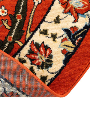 Terracotta 7' 10 x 7' 10 Espahan Round Area Rug 100% Polypropylene Stain Resistant Carpet With Cotton Backing Vivid Colorful Traditional Interior Design for Sale at Rug Engine