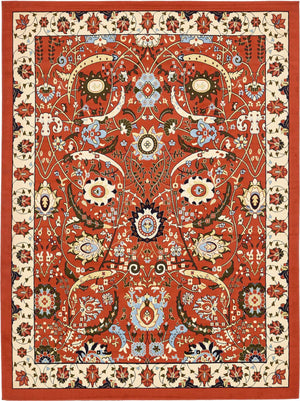 Terracotta 9' x 12' Espahan Rectangle Area Rug 100% Polypropylene Stain Resistant Carpet With Cotton Backing Vivid Colorful Traditional Interior Design for Sale at Rug Engine