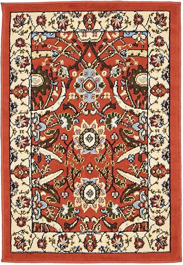 Terracotta 2' x 3' 1 Espahan Rectangle Area Rug 100% Polypropylene Stain Resistant Carpet With Cotton Backing Vivid Colorful Traditional Interior Design for Sale at Rug Engine