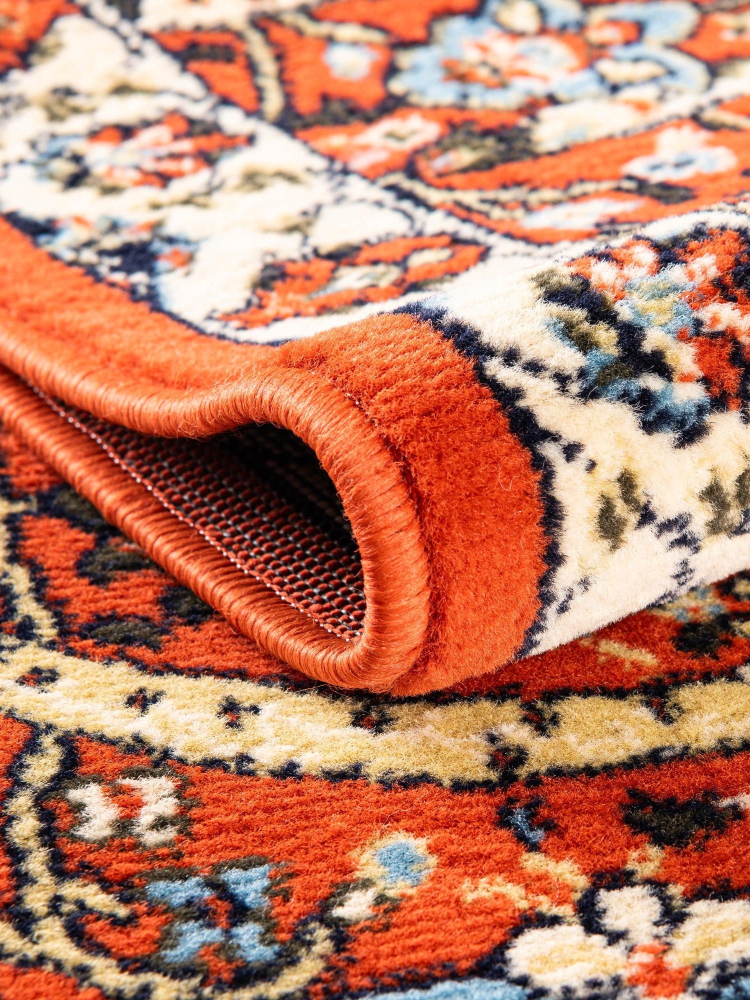 Terracotta 2' x 8' 2 Espahan Runner Area Rug 100% Polypropylene Stain Resistant Carpet With Cotton Backing Vivid Colorful Traditional Interior Design for Sale at Rug Engine
