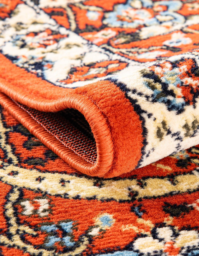 Terracotta 2' x 8' 2 Espahan Runner Area Rug 100% Polypropylene Stain Resistant Carpet With Cotton Backing Vivid Colorful Traditional Interior Design for Sale at Rug Engine