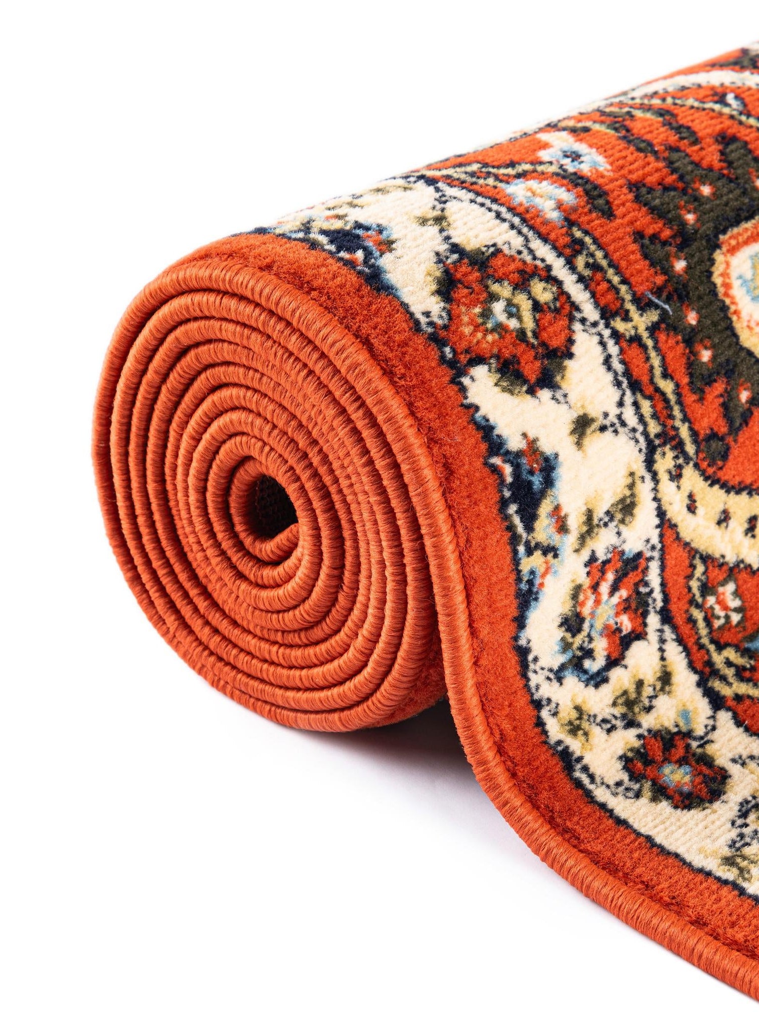 Terracotta 2' x 8' 2 Espahan Runner Area Rug 100% Polypropylene Stain Resistant Carpet With Cotton Backing Vivid Colorful Traditional Interior Design for Sale at Rug Engine