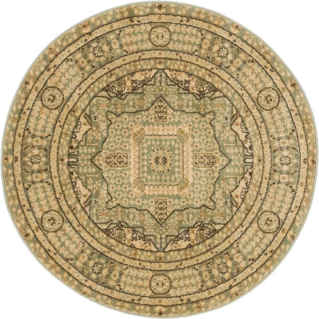 Light Green 3' 1 x 3' 1 Palace Round Area Rug