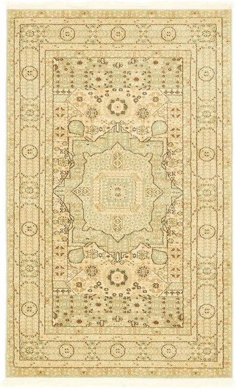Light Green 3' 1 x 5' 3 Palace Rectangle Area Rug