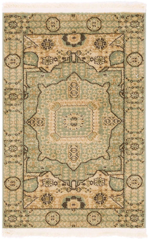 Light Green 2' x 3' 1 Palace Rectangle Area Rug