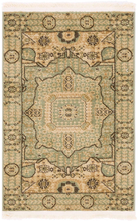 Light Green 2' x 3' 1 Palace Rectangle Area Rug