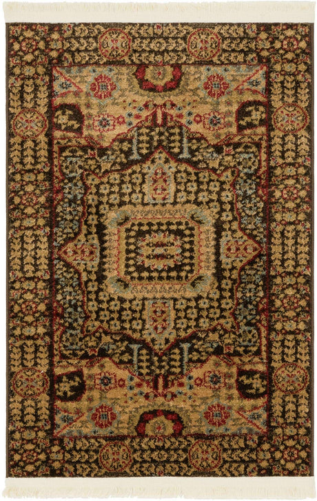 Brown 2' x 3' 1 Palace Rectangle Area Rug