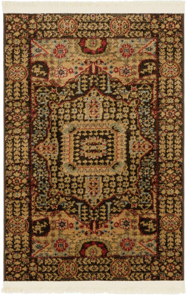 Brown 2' x 3' 1 Palace Rectangle Area Rug