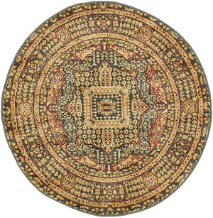 Blue 3' 1 x 3' 1 Palace Round Area Rug