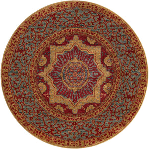 Red 3' 1 x 3' 1 Palace Round Area Rug