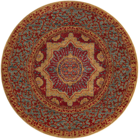 Red 3' 1 x 3' 1 Palace Round Area Rug