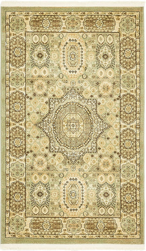 Light Green 3' 1 x 5' 3 Palace Rectangle Area Rug