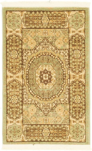 Light Green 2' x 3' 1 Palace Rectangle Area Rug