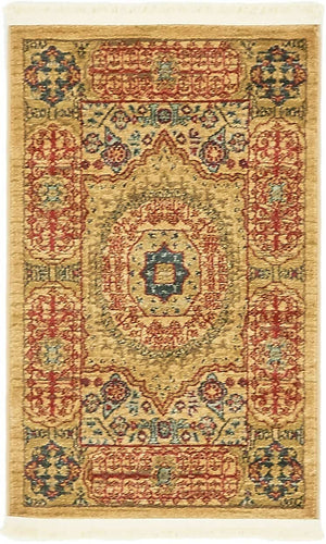 Beige 2' x 3' 1 Palace Rectangle Area Rug